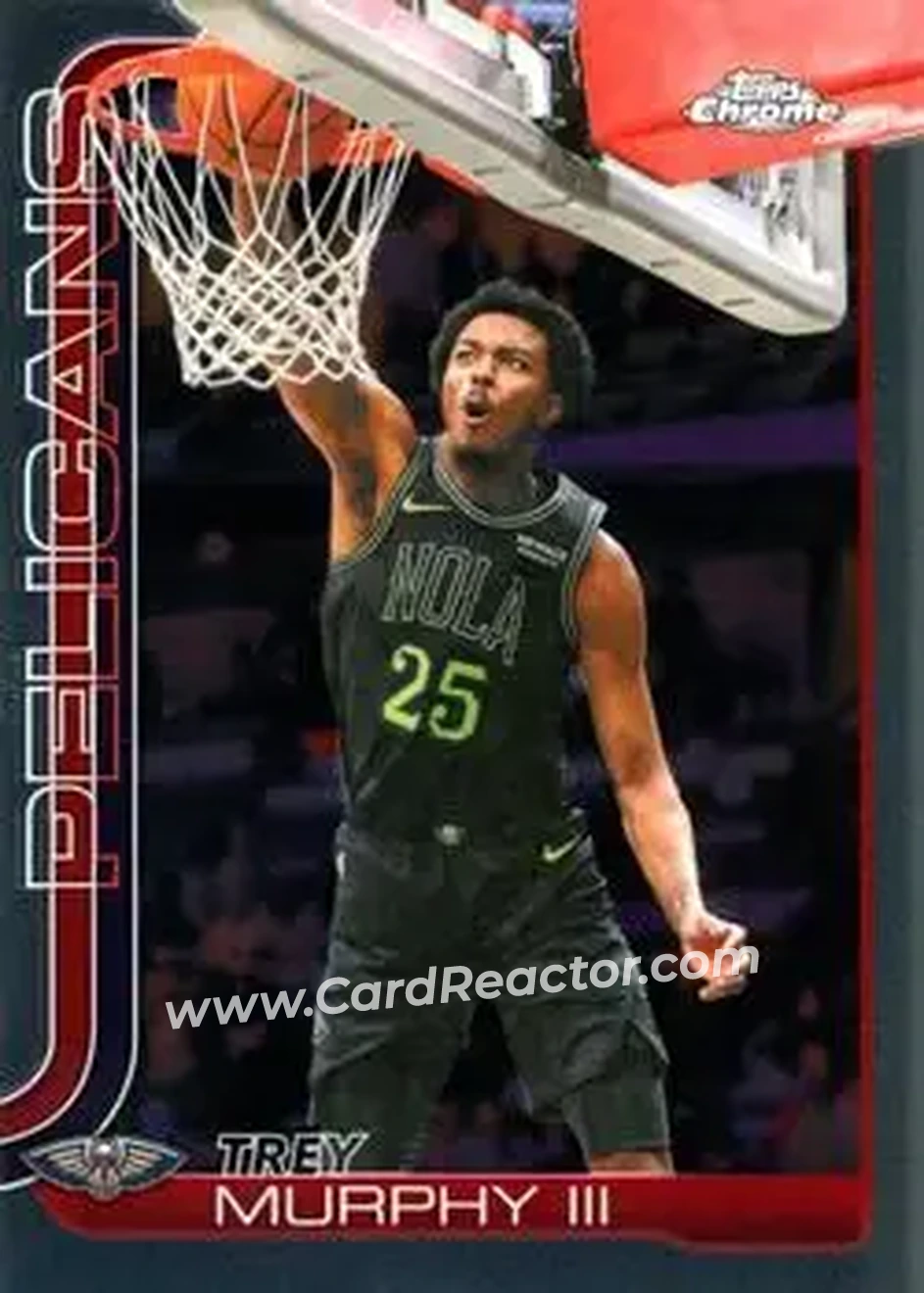2025-26 Topps Chrome Update #56 - Trey Murphy III - New Orleans Pelicans - Front 2025-26 Topps Chrome Update #56 - Trey Murphy III - New Orleans Pelicans - Front
