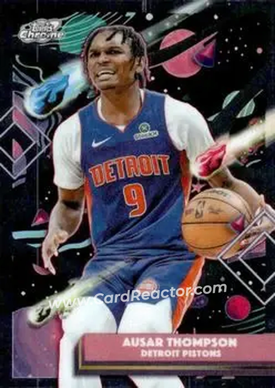2025-26 Topps Chrome Cosmic #134 - Ausar Thompson - Detroit Pistons - Front
