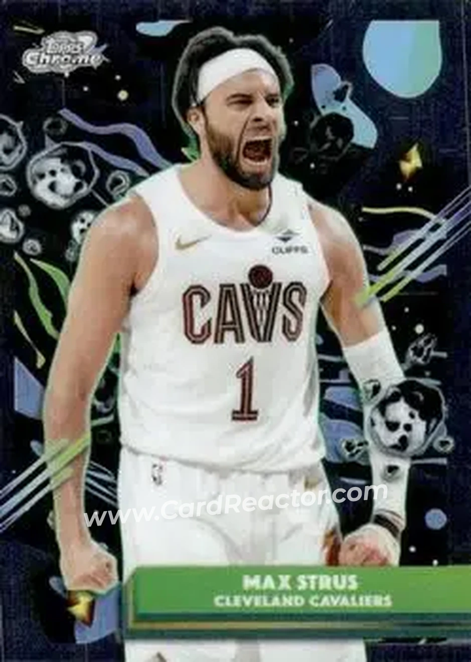 2025-26 Topps Chrome Cosmic #138 - Max Strus - Cleveland Cavaliers - Front 2025-26 Topps Chrome Cosmic #138 - Max Strus - Cleveland Cavaliers - Front