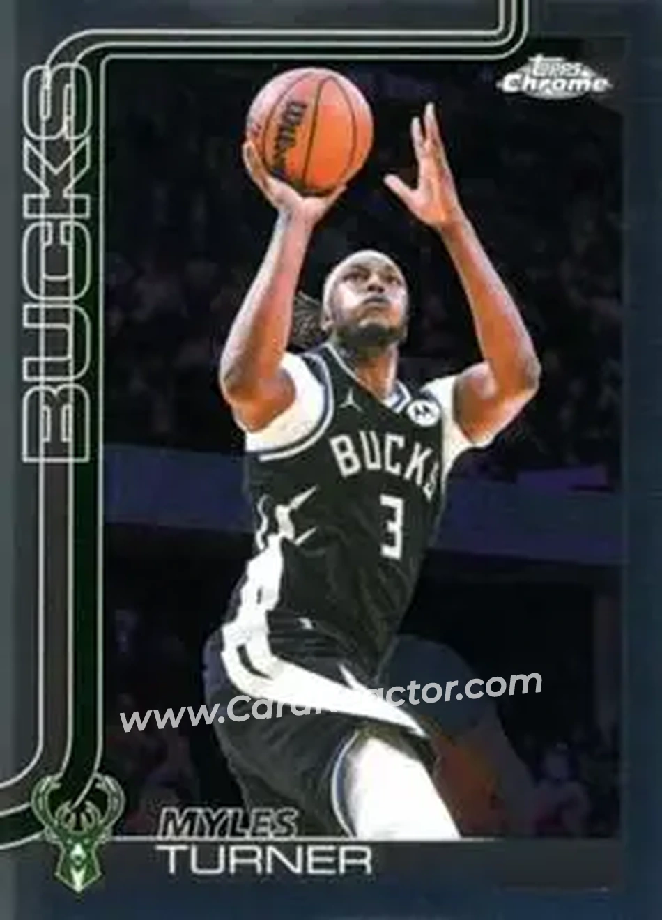 2025-26 Topps Chrome Update #70 - Myles Turner - Milwaukee Bucks - Front 2025-26 Topps Chrome Update #70 - Myles Turner - Milwaukee Bucks - Front