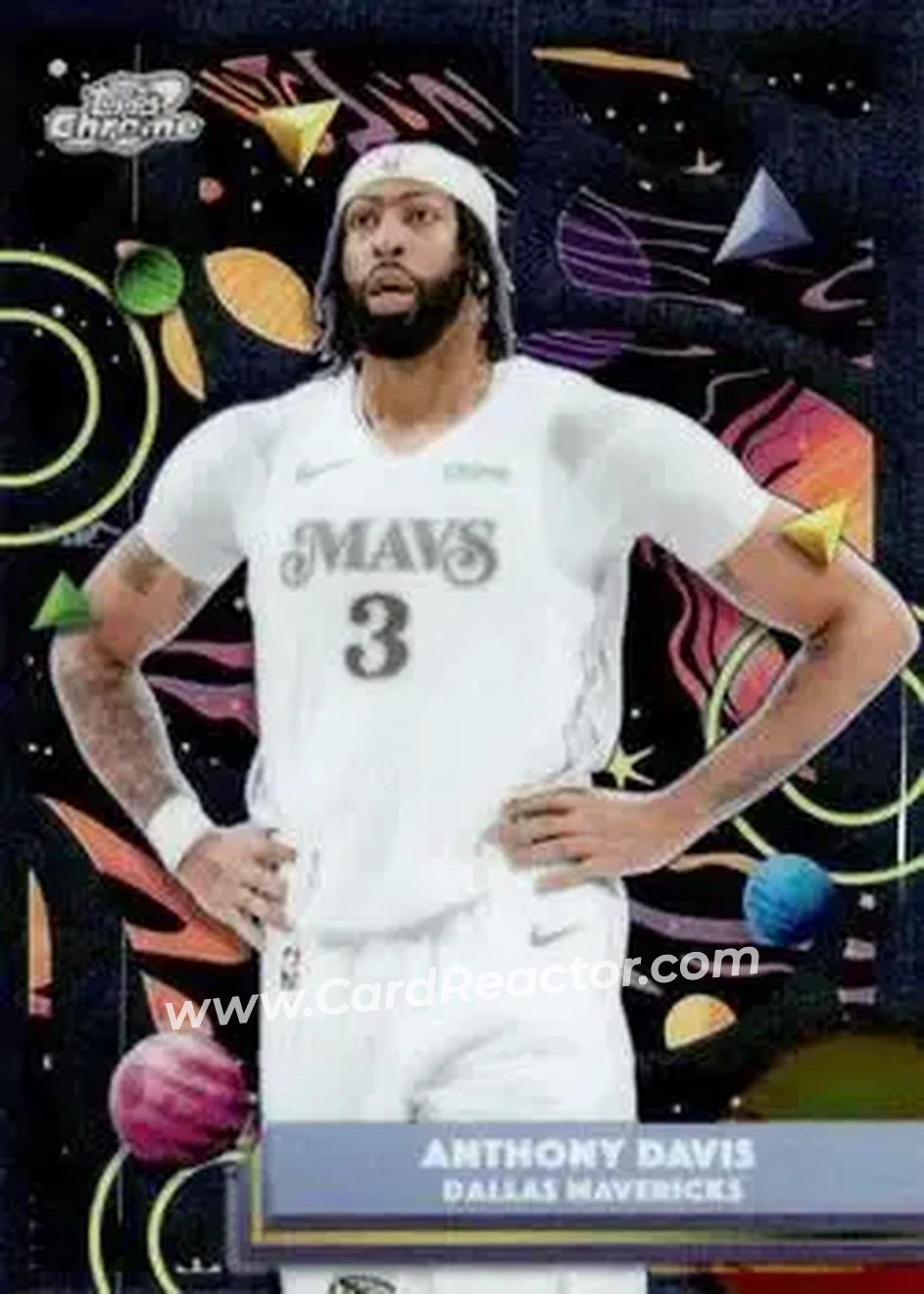 2025-26 Topps Chrome Cosmic #145 - Anthony Davis - Dallas Mavericks - Front 2025-26 Topps Chrome Cosmic #145 - Anthony Davis - Dallas Mavericks - Front