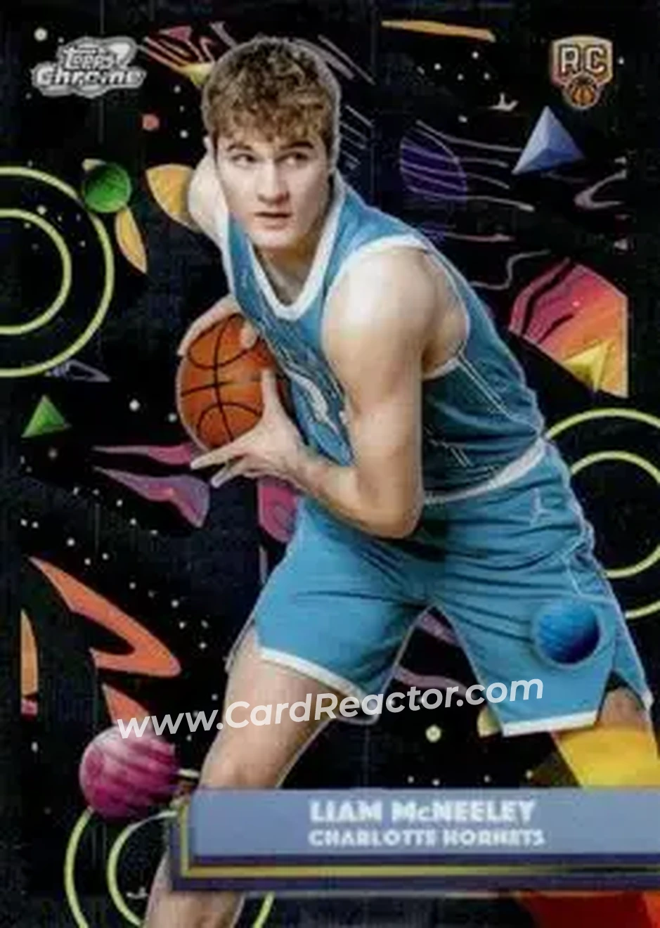 2025-26 Topps Chrome Cosmic #153 - Liam McNeeley - Charlotte Hornets - Front