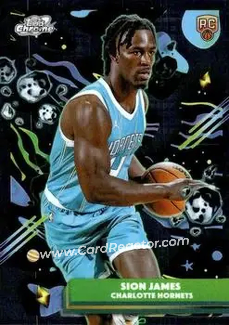 2025-26 Topps Chrome Cosmic #156 - Sion James - Charlotte Hornets - Front