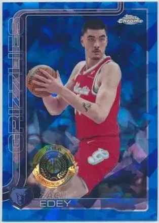 2025-26 Topps Chrome Sapphire Edition #128 - Zach Edey - Memphis Grizzlies 2025-26 Topps Chrome Sapphire Edition #128 - Zach Edey - Memphis Grizzlies