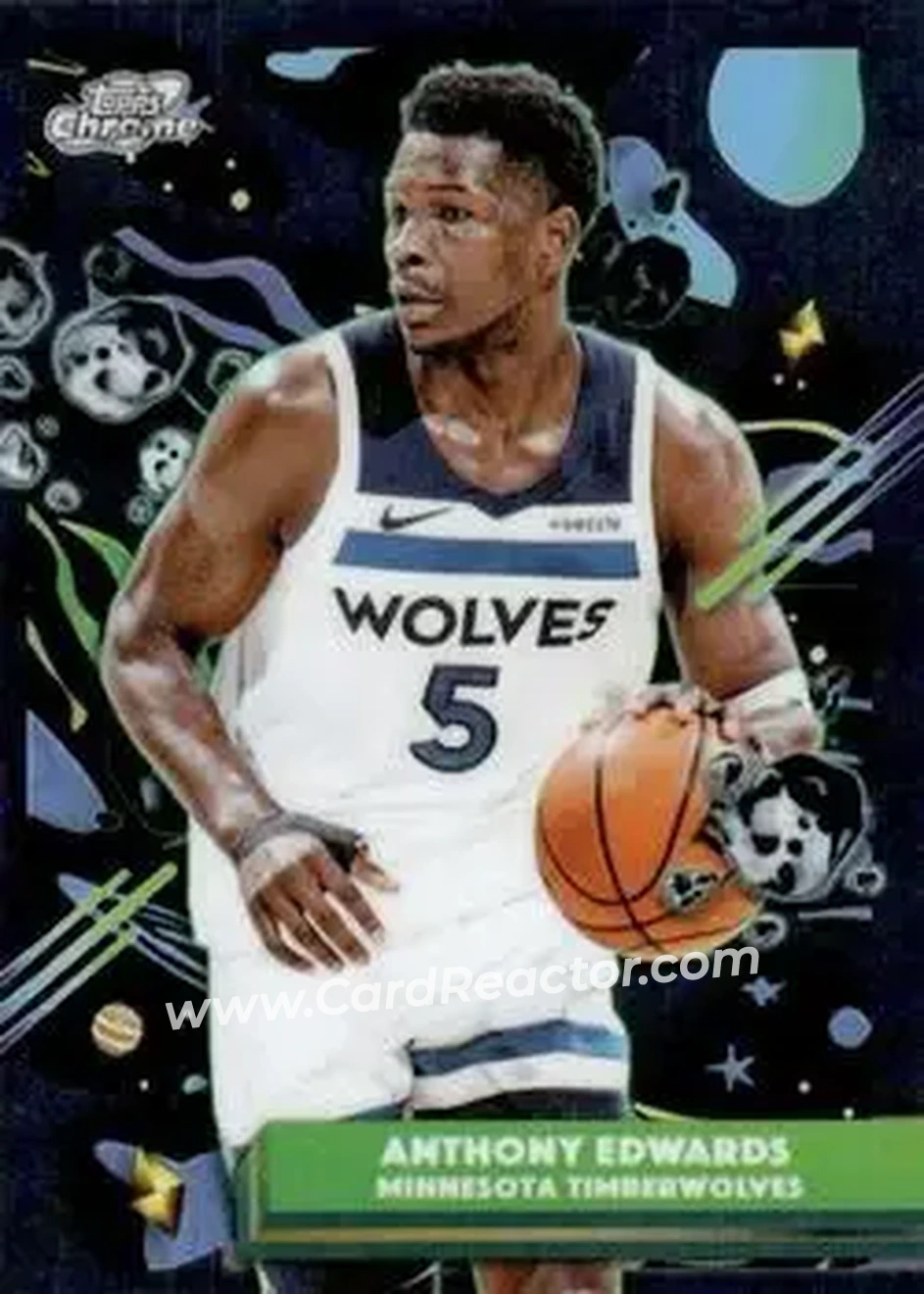 2025-26 Topps Chrome Cosmic #165 - Anthony Edwards - Minnesota Timberwolves - Front
