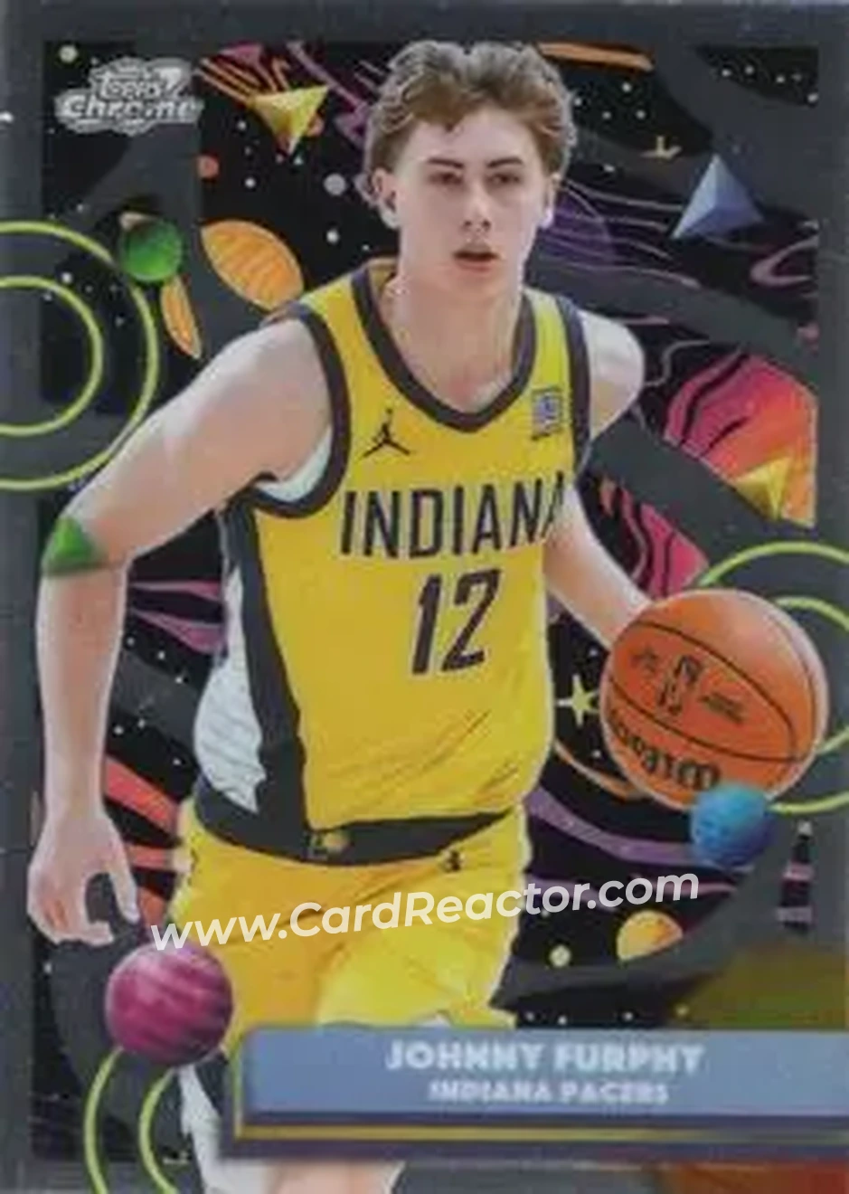 2025-26 Topps Chrome Cosmic #169 - Johnny Furphy - Indiana Pacers - Front