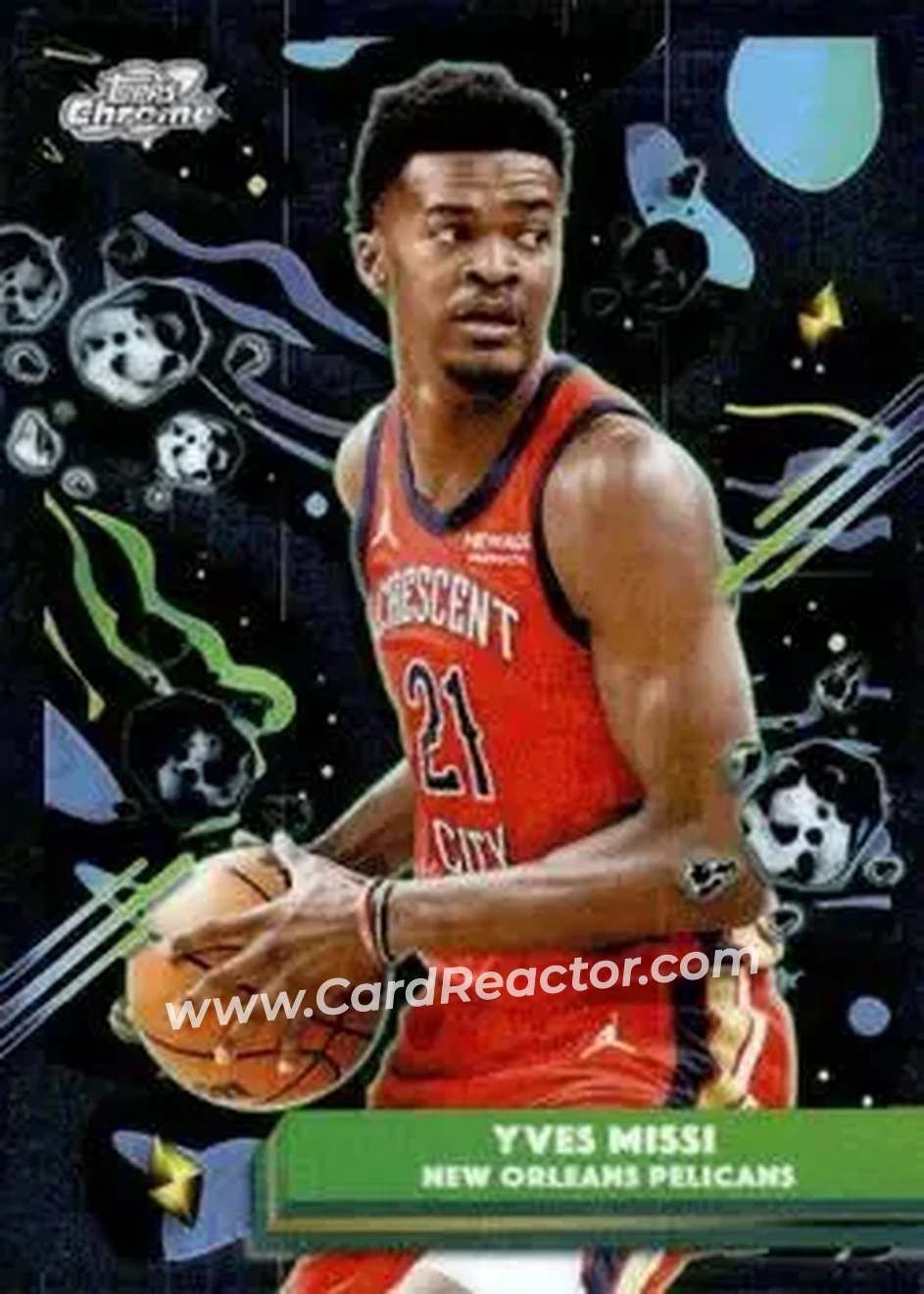 2025-26 Topps Chrome Cosmic #170 - Yves Missi - New Orleans Pelicans - Front 2025-26 Topps Chrome Cosmic #170 - Yves Missi - New Orleans Pelicans - Front