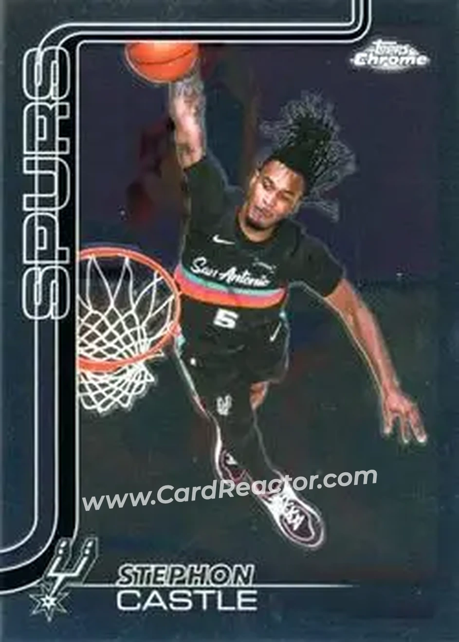 2025-26 Topps Chrome Update #82 - Stephon Castle - San Antonio Spurs - Front