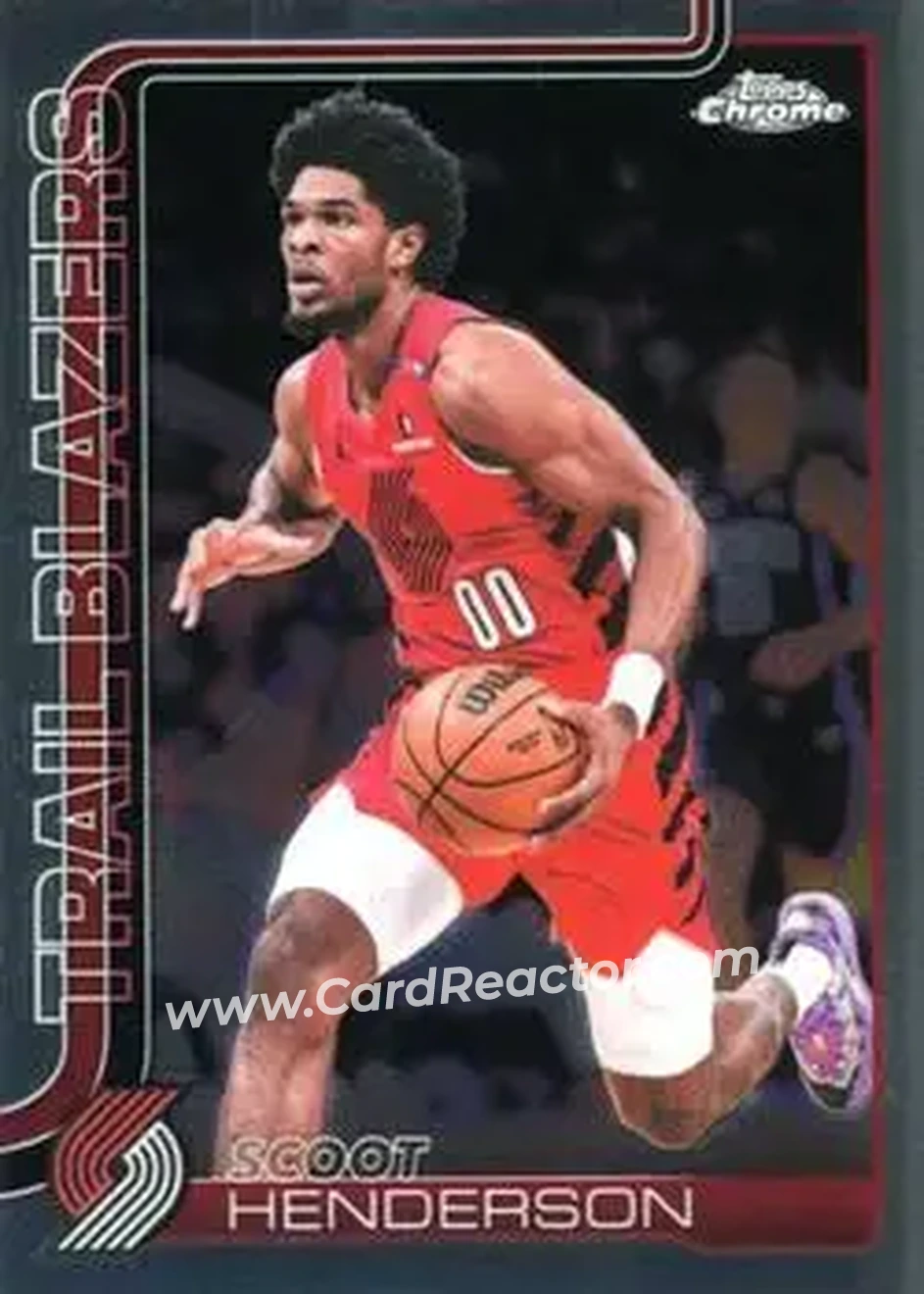 2025-26 Topps Chrome Update #85 - Scoot Henderson - Portland Trail Blazers - Front 2025-26 Topps Chrome Update #85 - Scoot Henderson - Portland Trail Blazers - Front