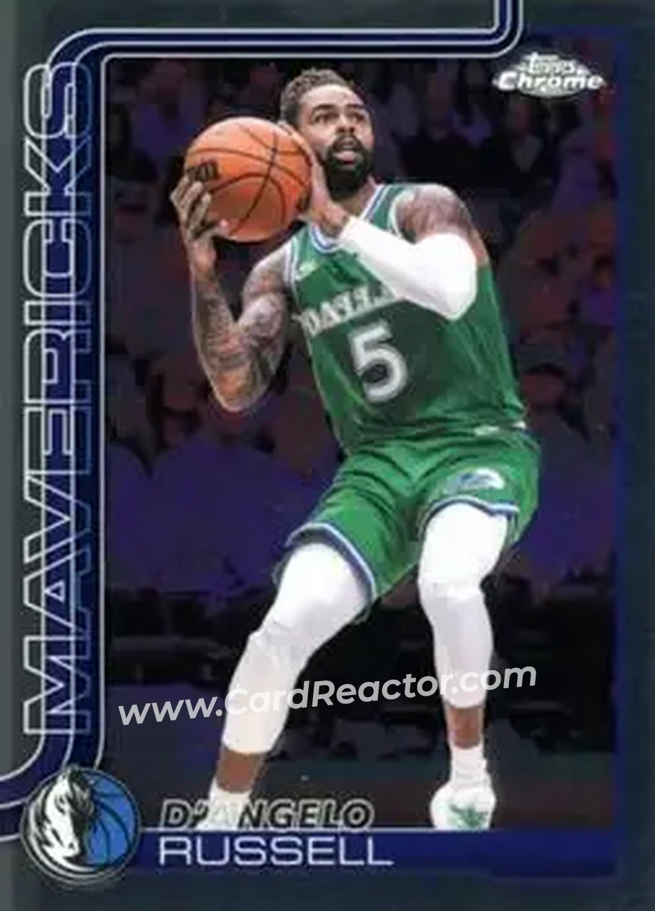 2025-26 Topps Chrome Update #90 - D'Angelo Russell - Dallas Mavericks - Front