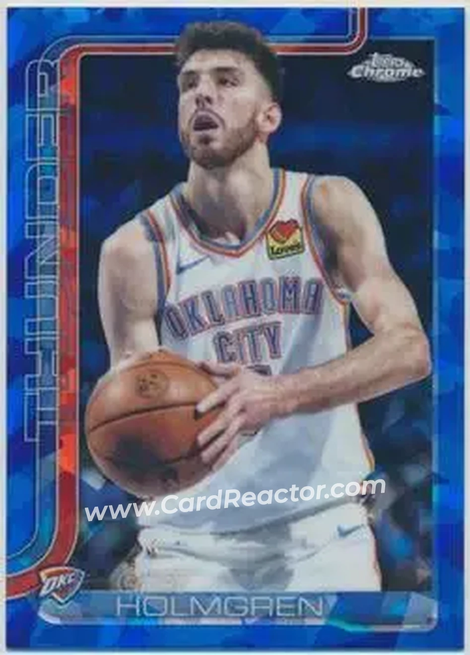 2025-26 Topps Chrome Sapphire Edition #134 - Chet Holmgren - Oklahoma City Thunder - Front 2025-26 Topps Chrome Sapphire Edition #134 - Chet Holmgren - Oklahoma City Thunder - Front