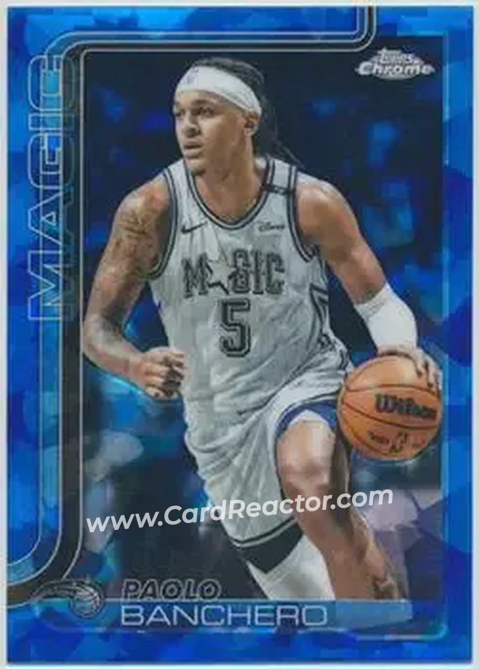 2025-26 Topps Chrome Sapphire Edition #140 - Paolo Banchero - Orlando Magic - Front 2025-26 Topps Chrome Sapphire Edition #140 - Paolo Banchero - Orlando Magic - Front
