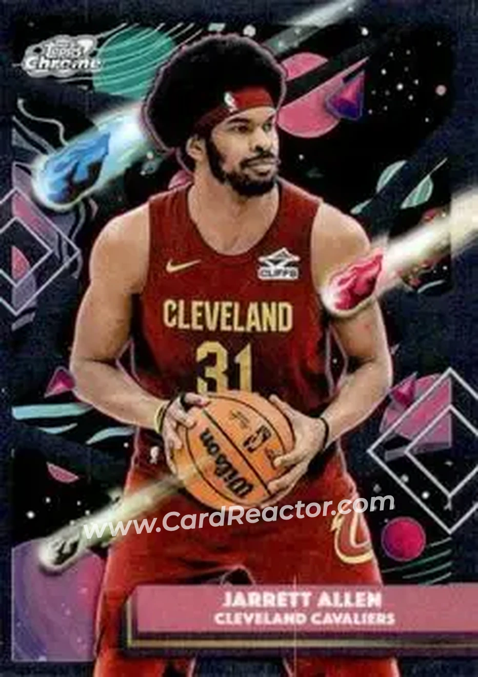 2025-26 Topps Chrome Cosmic #176 - Jarrett Allen - Cleveland Cavaliers - Front
