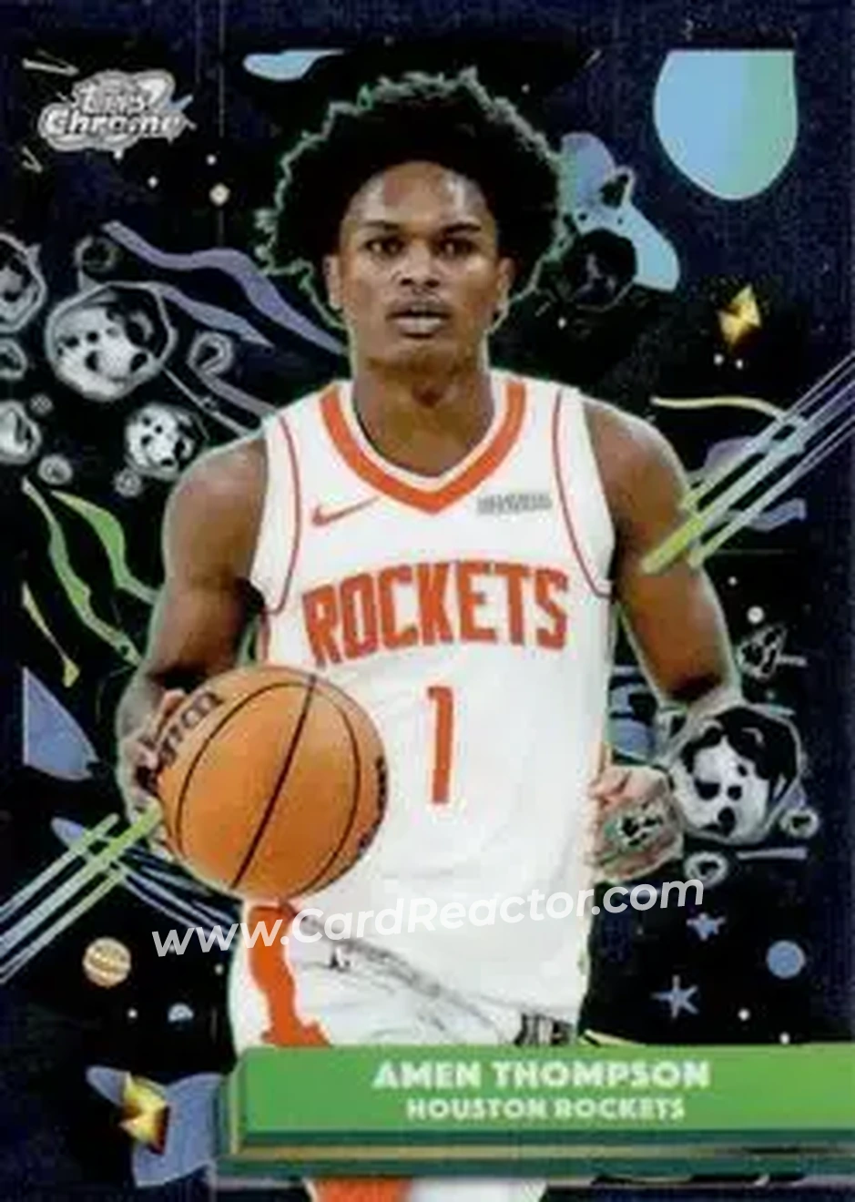 2025-26 Topps Chrome Cosmic #177 - Amen Thompson - Houston Rockets - Front