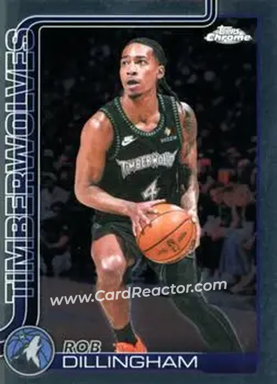 2025-26 Topps Chrome Update #105 - Rob Dillingham - Minnesota Timberwolves - Front