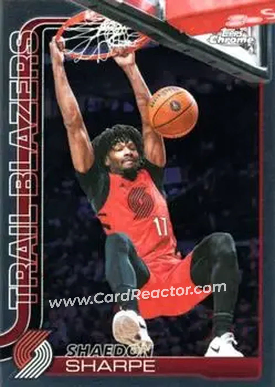 2025-26 Topps Chrome Update #106 - Shaedon Sharpe - Portland Trail Blazers - Front 2025-26 Topps Chrome Update #106 - Shaedon Sharpe - Portland Trail Blazers - Front