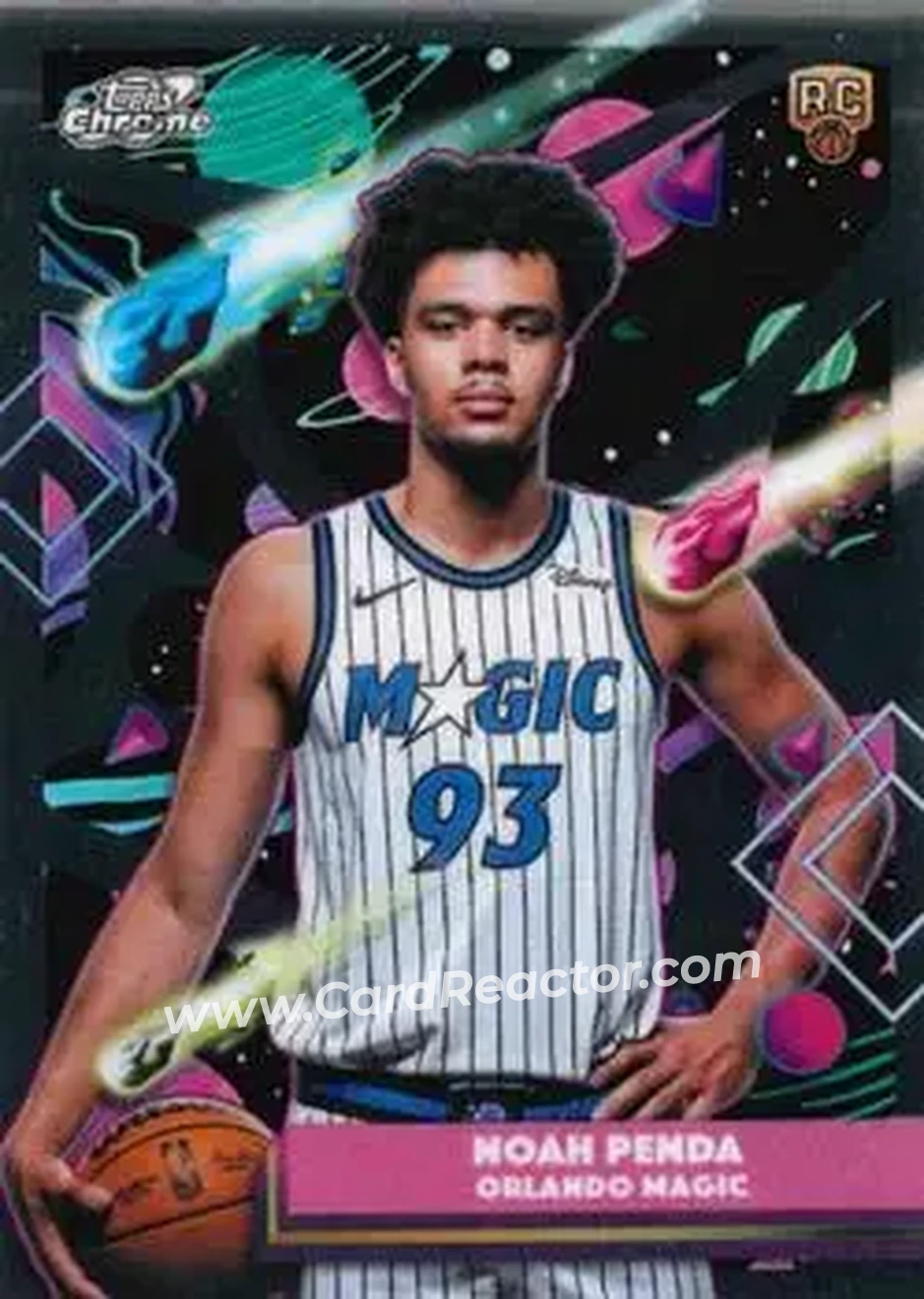 2025-26 Topps Chrome Cosmic #182 - Noah Penda - Orlando Magic - Front 2025-26 Topps Chrome Cosmic #182 - Noah Penda - Orlando Magic - Front