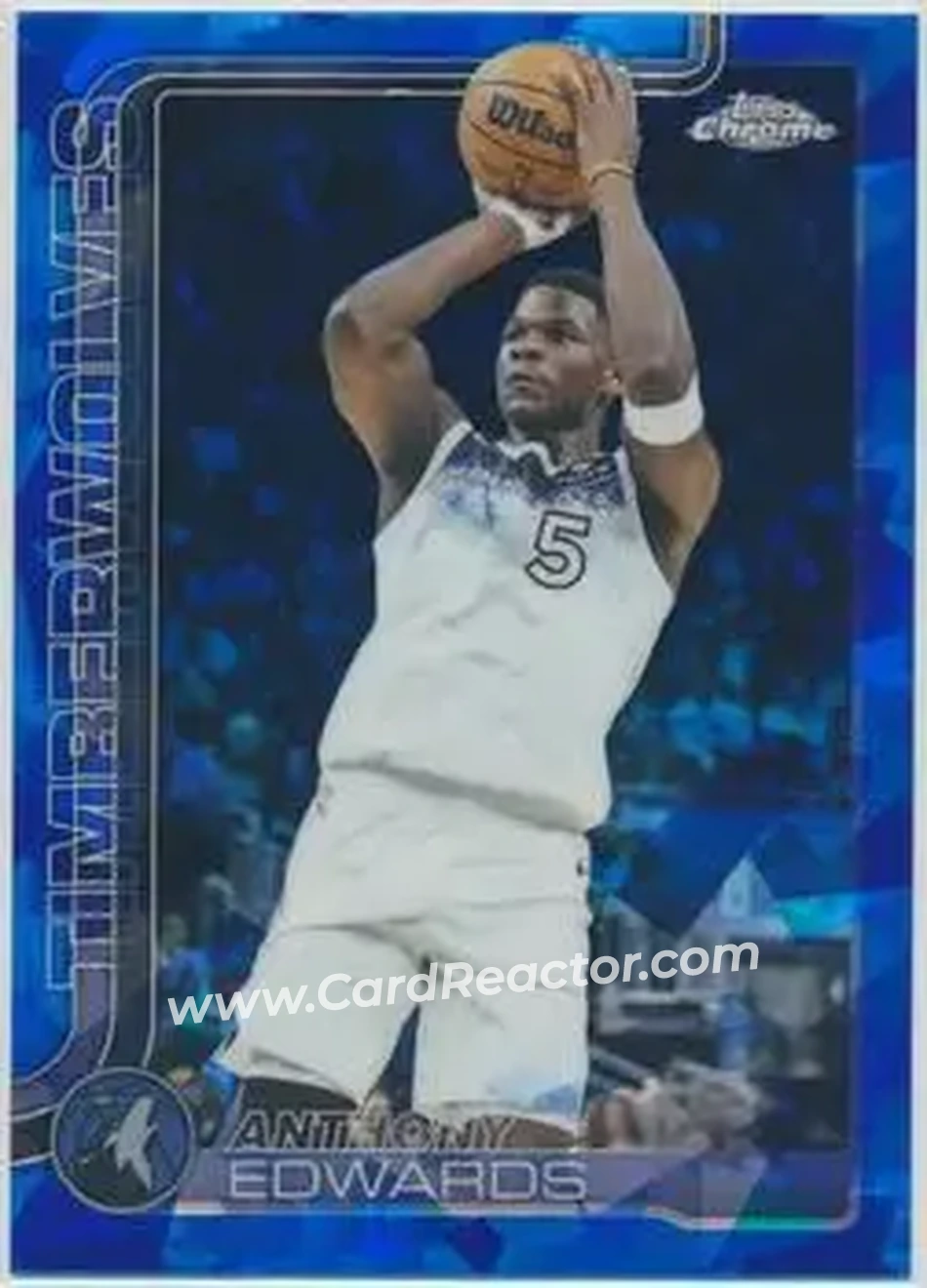 2025-26 Topps Chrome Sapphire Edition #151 - Anthony Edwards - Minnesota Timberwolves - Front