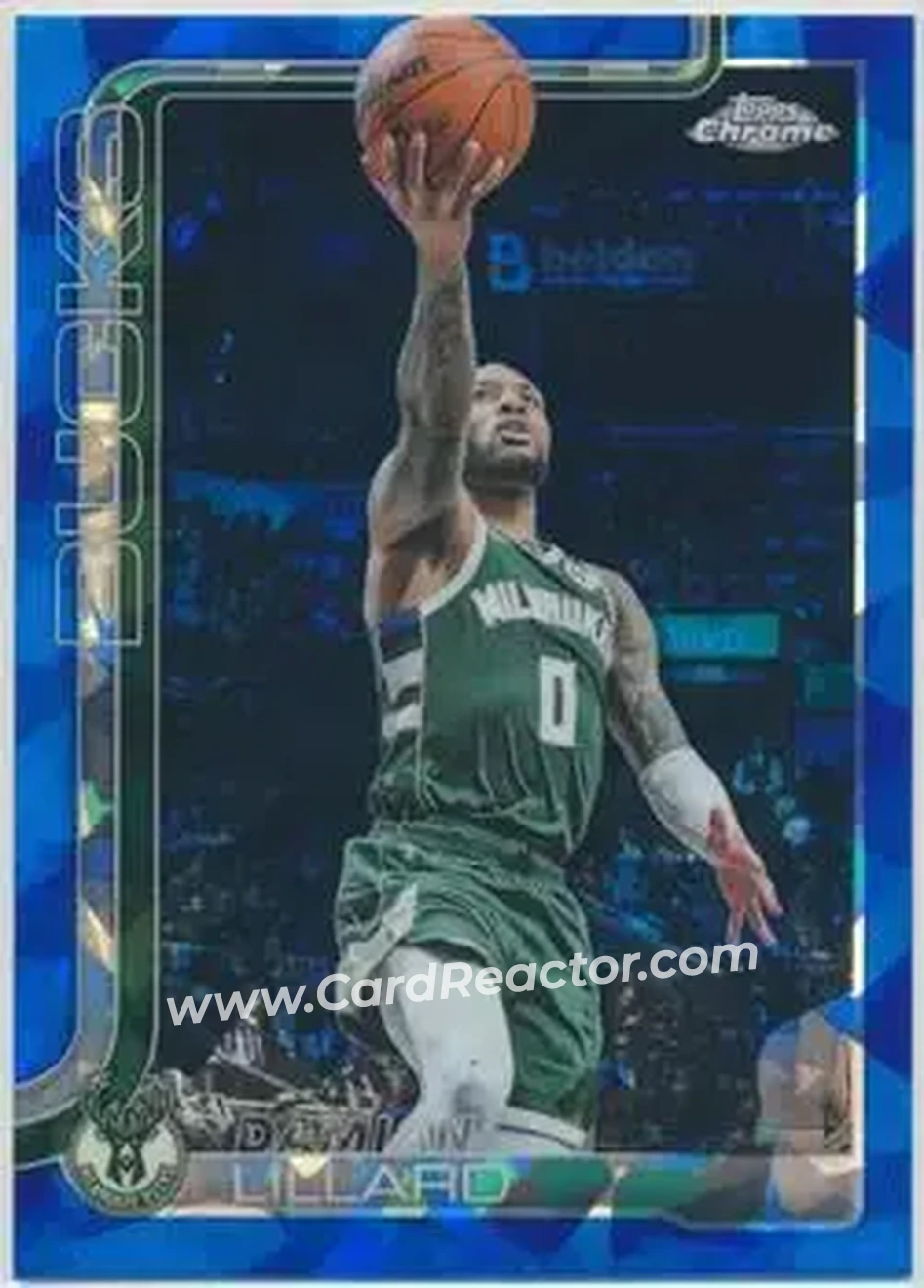 2025-26 Topps Chrome Sapphire Edition #153 - Damian Lillard - Milwaukee Bucks - Front 2025-26 Topps Chrome Sapphire Edition #153 - Damian Lillard - Milwaukee Bucks - Front