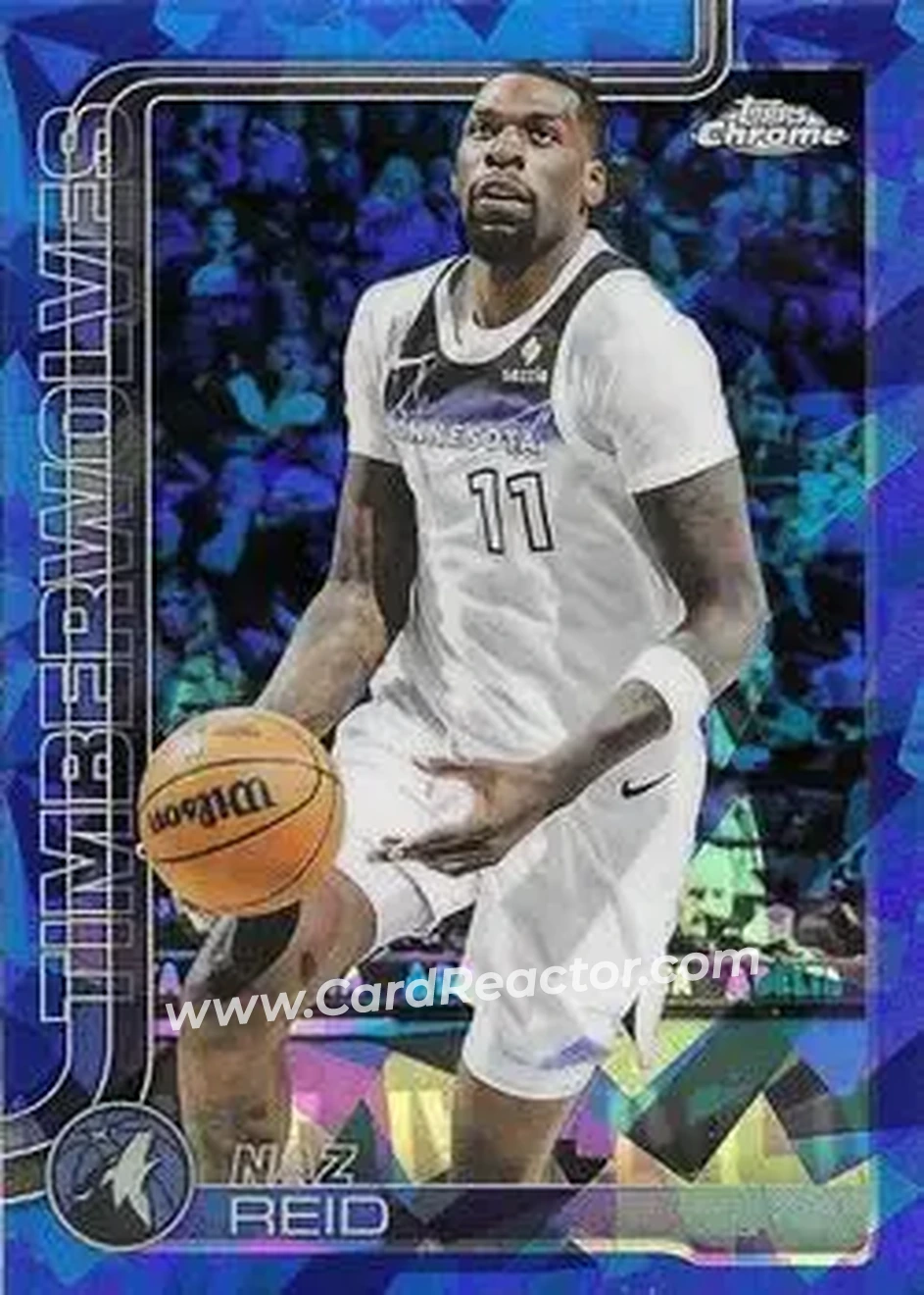 2025-26 Topps Chrome Sapphire Edition #156 - Naz Reid - Minnesota Timberwolves - Front 2025-26 Topps Chrome Sapphire Edition #156 - Naz Reid - Minnesota Timberwolves - Front