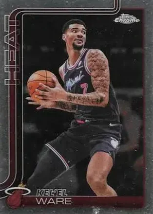 2025-26 Topps Chrome Update #112 - Kel'el Ware - Miami Heat