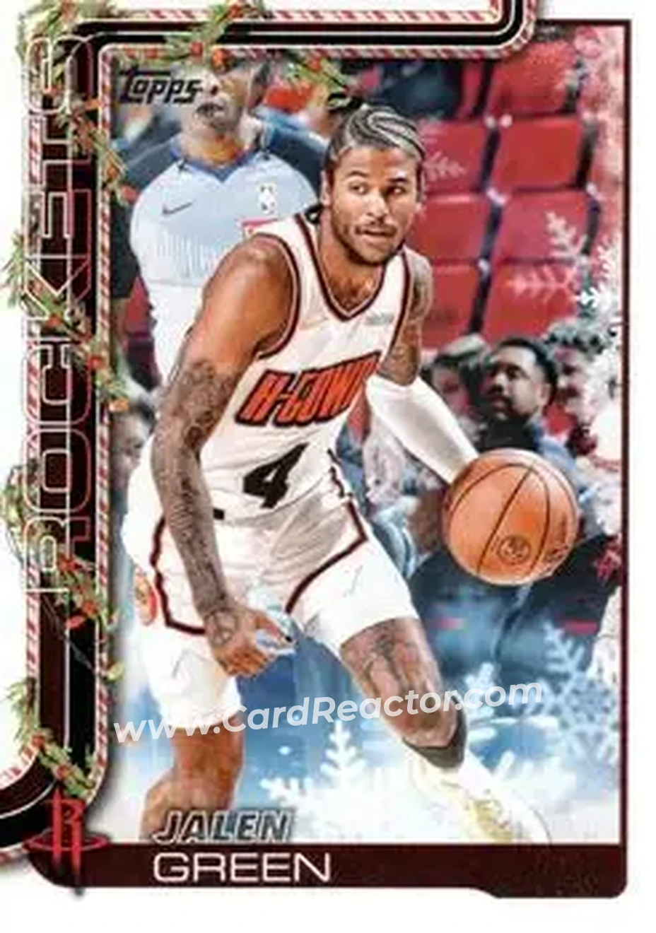 2025-26 Topps Holiday #H140 - Jalen Green - Houston Rockets - Front 2025-26 Topps Holiday #H140 - Jalen Green - Houston Rockets - Front