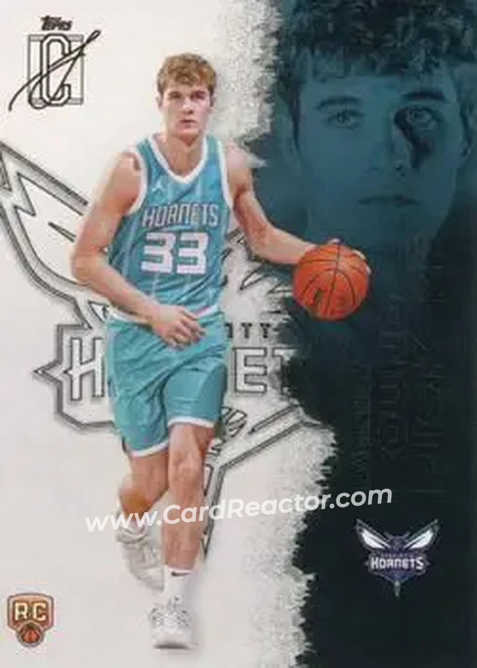2025-26 Topps Signature Class #139 - Liam McNeeley - Charlotte Hornets - Front 2025-26 Topps Signature Class #139 - Liam McNeeley - Charlotte Hornets - Front