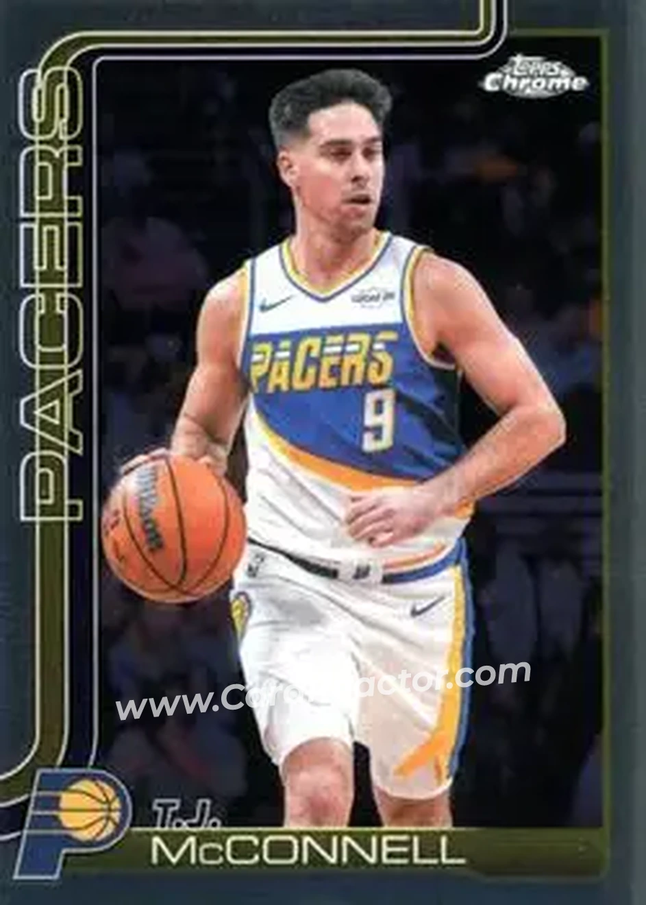 2025-26 Topps Chrome Update #125 - T.J. McConnell - Indiana Pacers - Front 2025-26 Topps Chrome Update #125 - T.J. McConnell - Indiana Pacers - Front