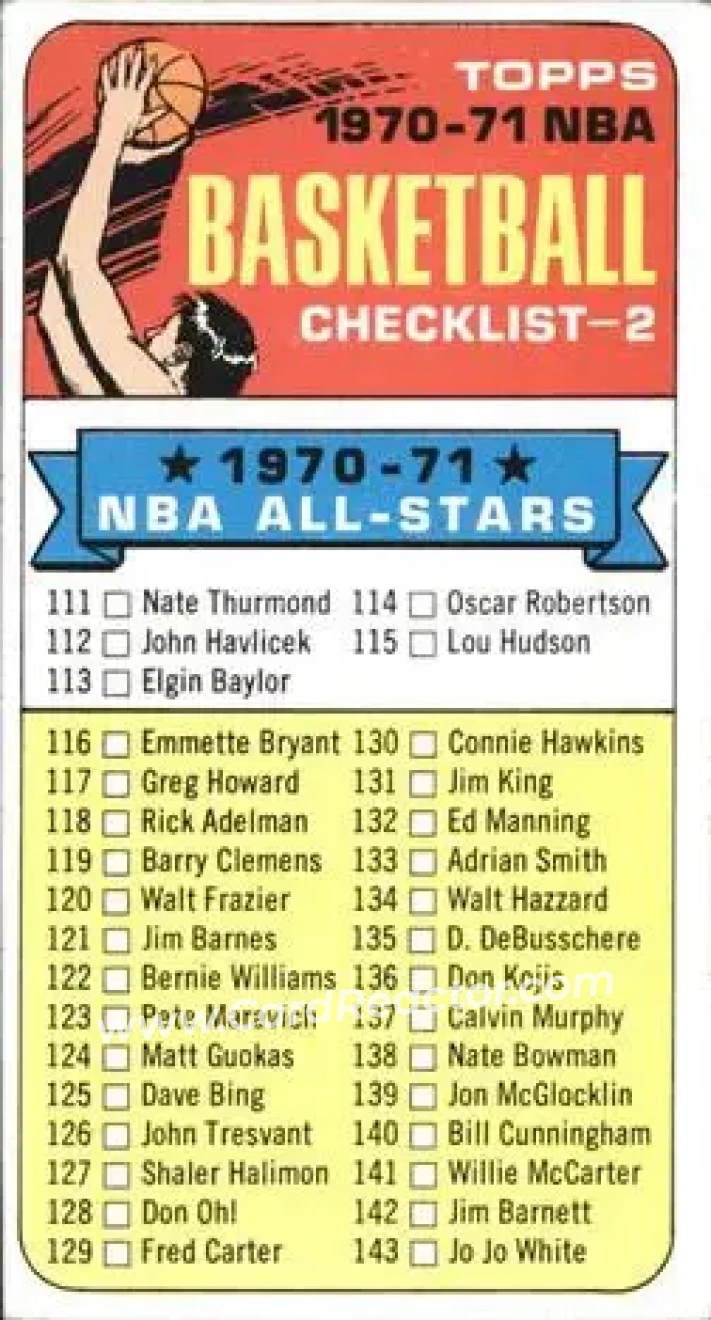 1970-71 Topps #101 - Card #101 - Front 1970-71 Topps #101 - Card #101 - Front
