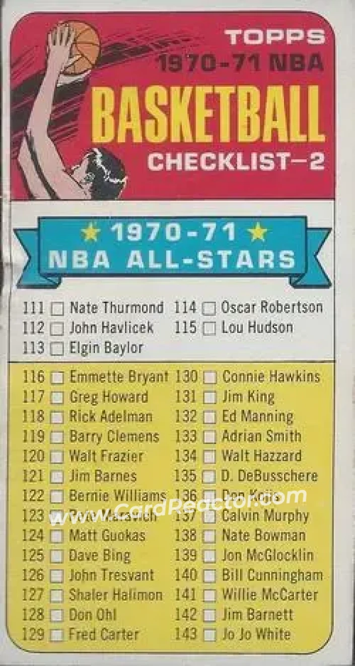 1970-71 Topps #101 - Card #101 - Front