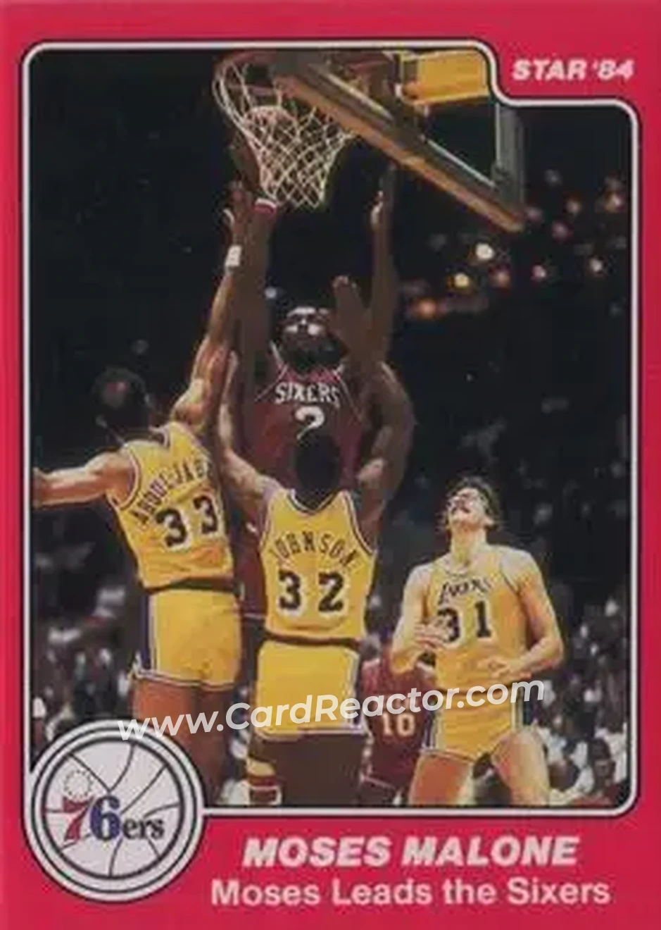 1983-84 Star Sixers Champs #14 - Moses Malone - Philadelphia 76ers - Front