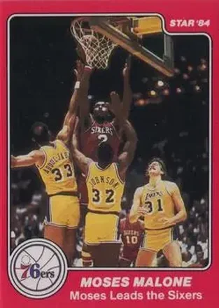 1983-84 Star Sixers Champs #14 - Moses Malone - Philadelphia 76ers
