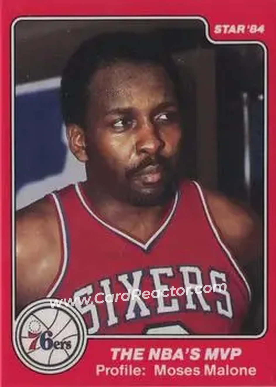 1983-84 Star Sixers Champs #25 - Moses Malone - Philadelphia 76ers - Front