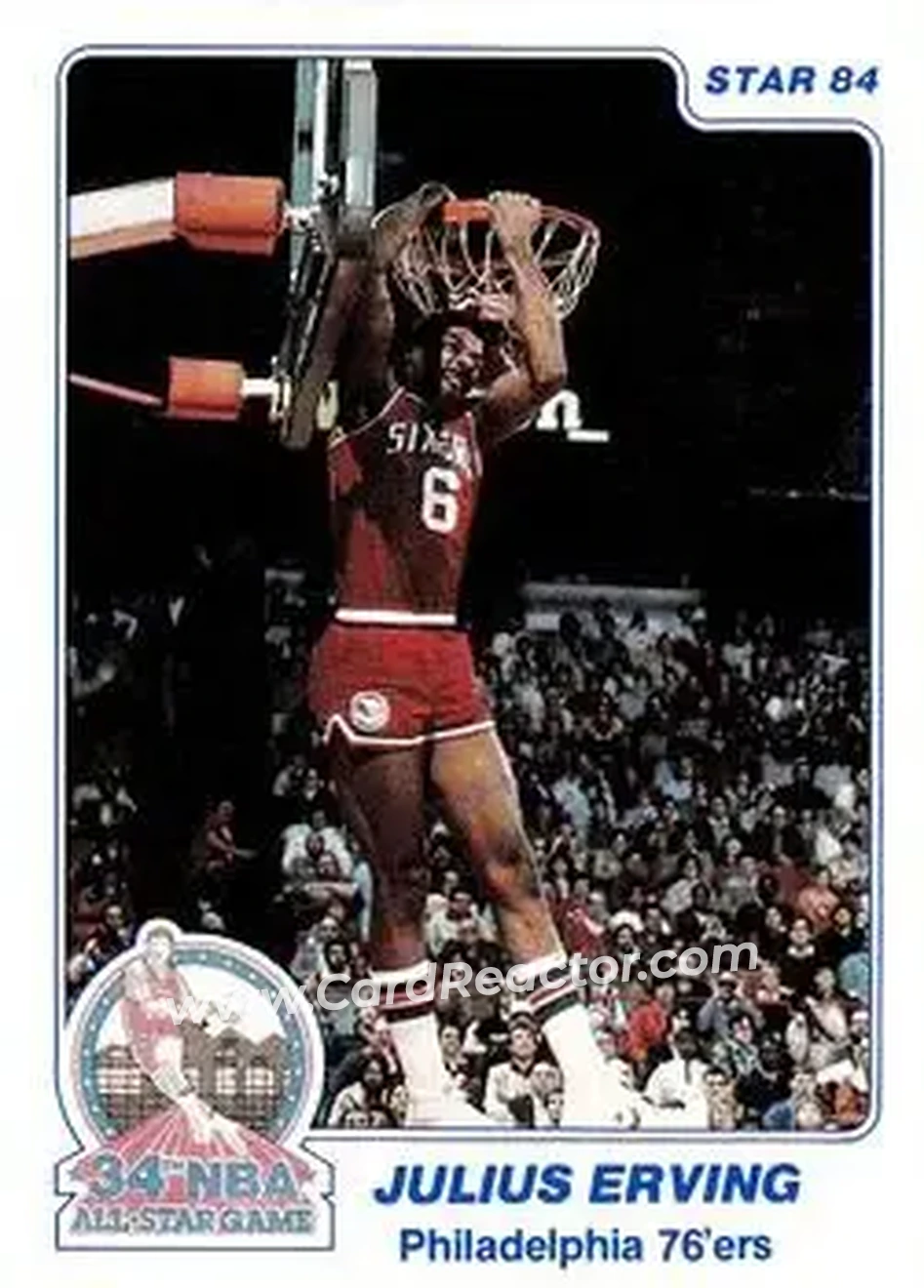 1984 Star Slam Dunk Championship #4 - Julius Erving - Philadelphia 76ers - Front 1984 Star Slam Dunk Championship #4 - Julius Erving - Philadelphia 76ers - Front