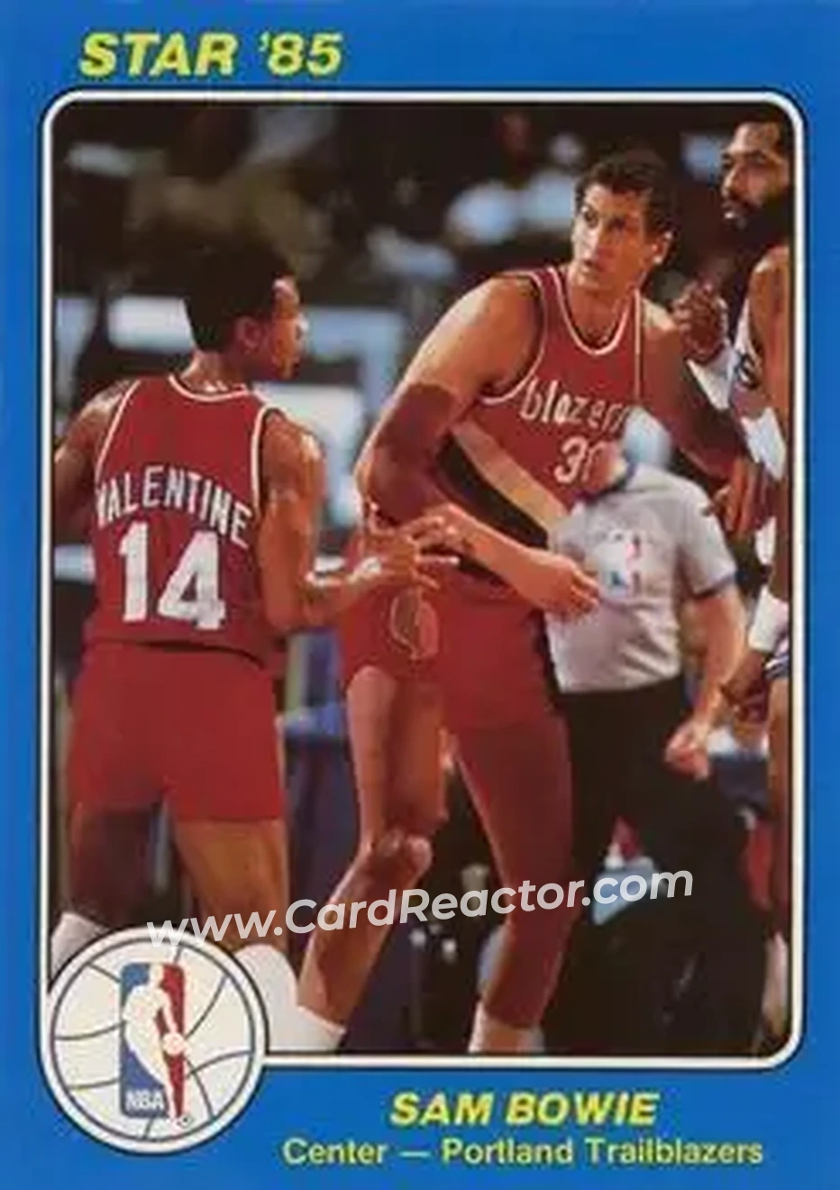 1984-85 Star Court Kings #44 - Sam Bowie - Portland Trail Blazers - Front 1984-85 Star Court Kings #44 - Sam Bowie - Portland Trail Blazers - Front
