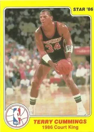1986 Star Court Kings #8 - Terry Cummings - Milwaukee Bucks