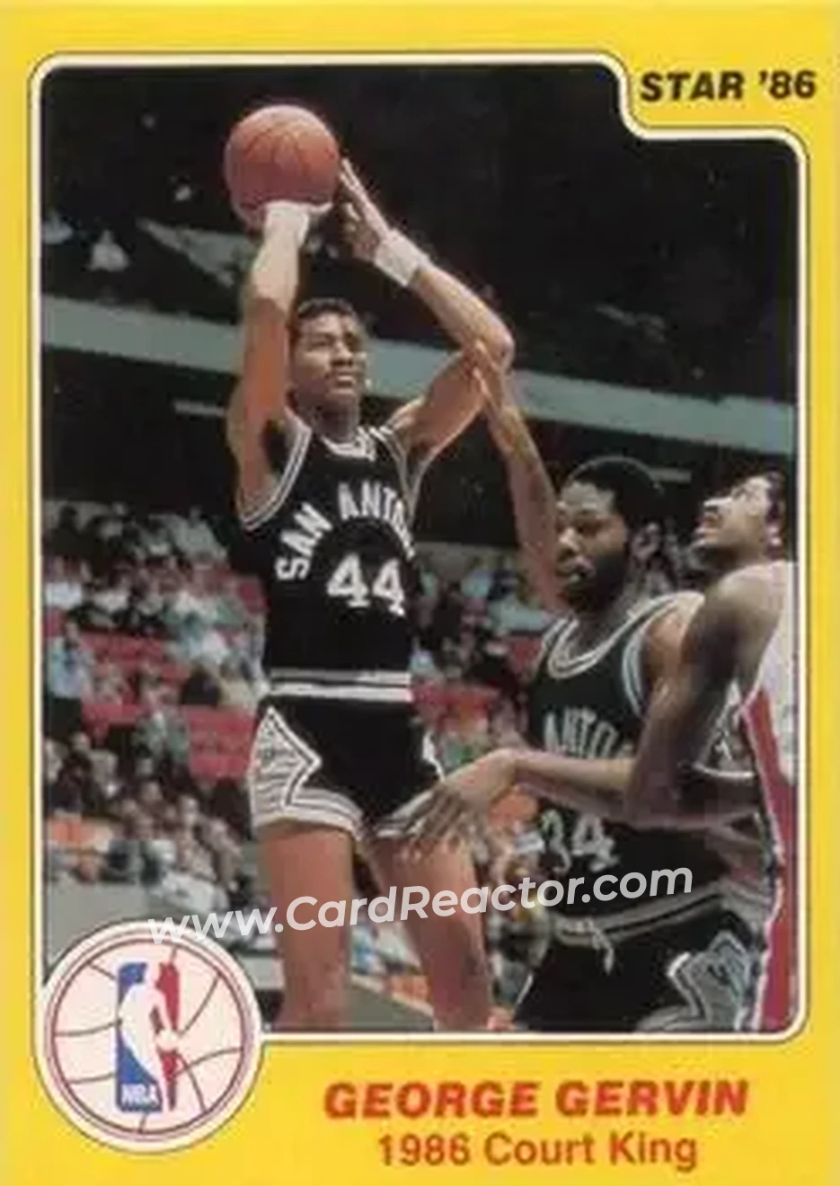 1986 Star Court Kings #15 - George Gervin - San Antonio Spurs - Front