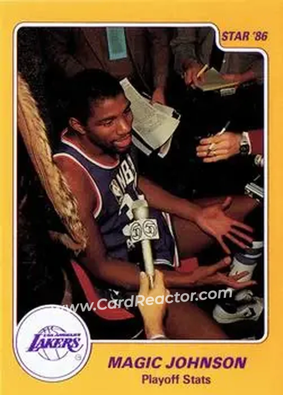 1986 Star Magic Johnson #4 - Card #4 - Los Angeles Lakers - Front