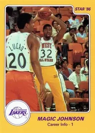 1986 Star Magic Johnson #6 - Card #6 - Los Angeles Lakers