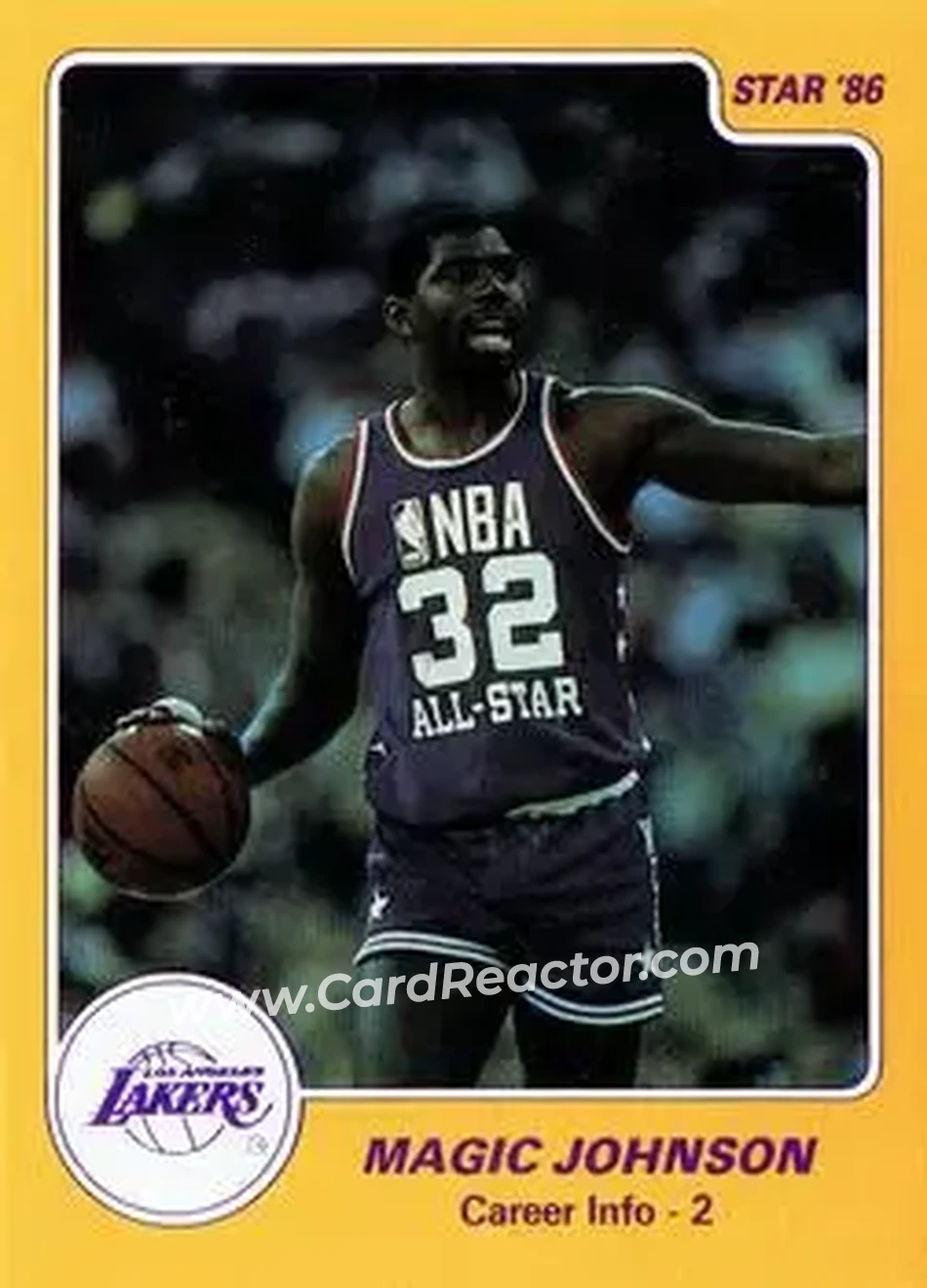1986 Star Magic Johnson #7 - Card #7 - Los Angeles Lakers - Front
