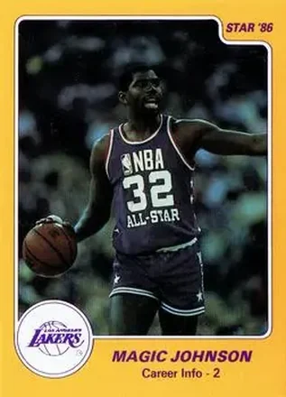 1986 Star Magic Johnson #7 - Card #7 - Los Angeles Lakers