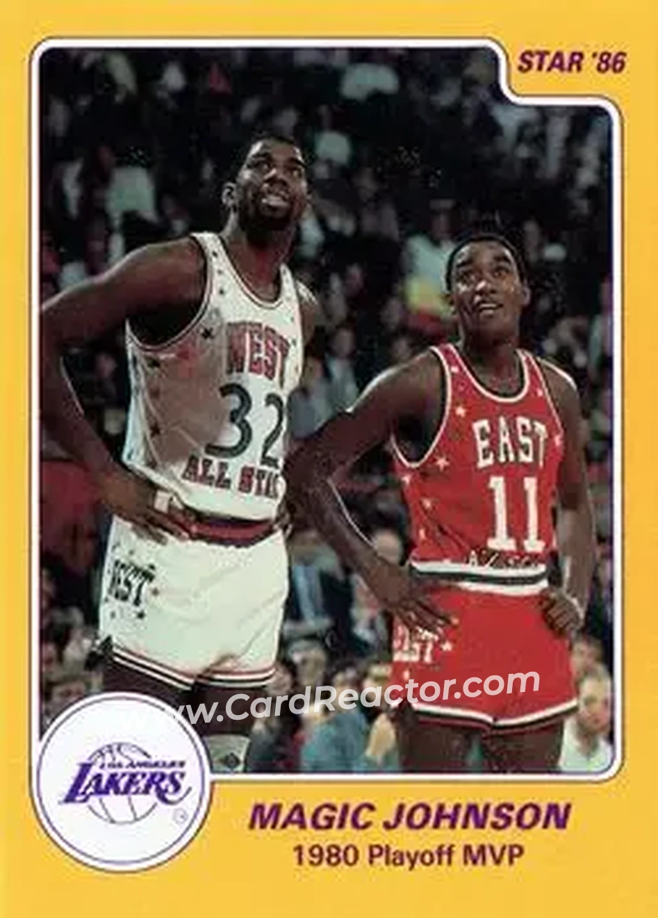 1986 Star Magic Johnson #9 - Card #9 - Los Angeles Lakers - Front