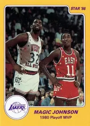 1986 Star Magic Johnson #9 - Card #9 - Los Angeles Lakers