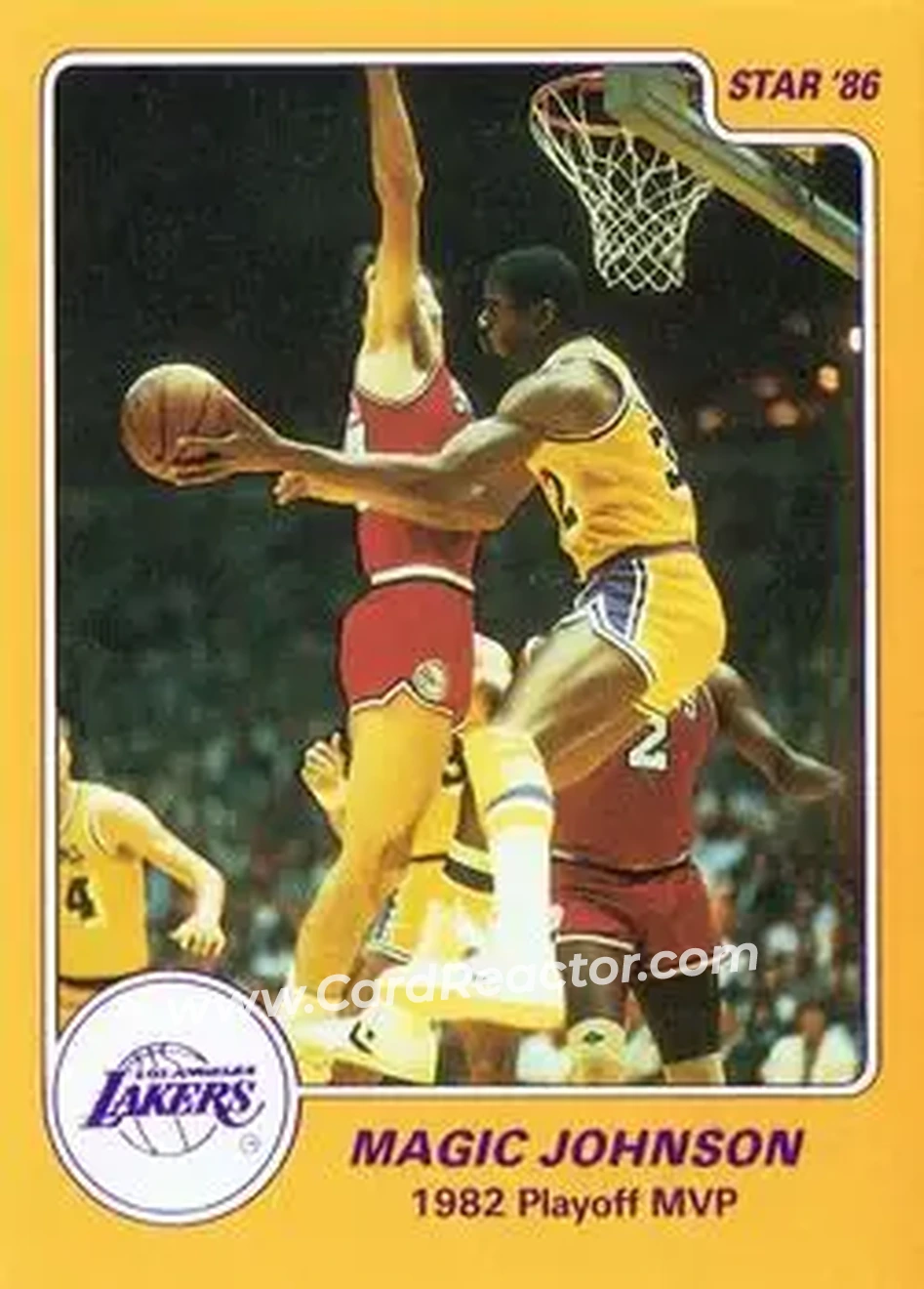 1986 Star Magic Johnson #10 - Card #10 - Los Angeles Lakers - Front 1986 Star Magic Johnson #10 - Card #10 - Los Angeles Lakers - Front
