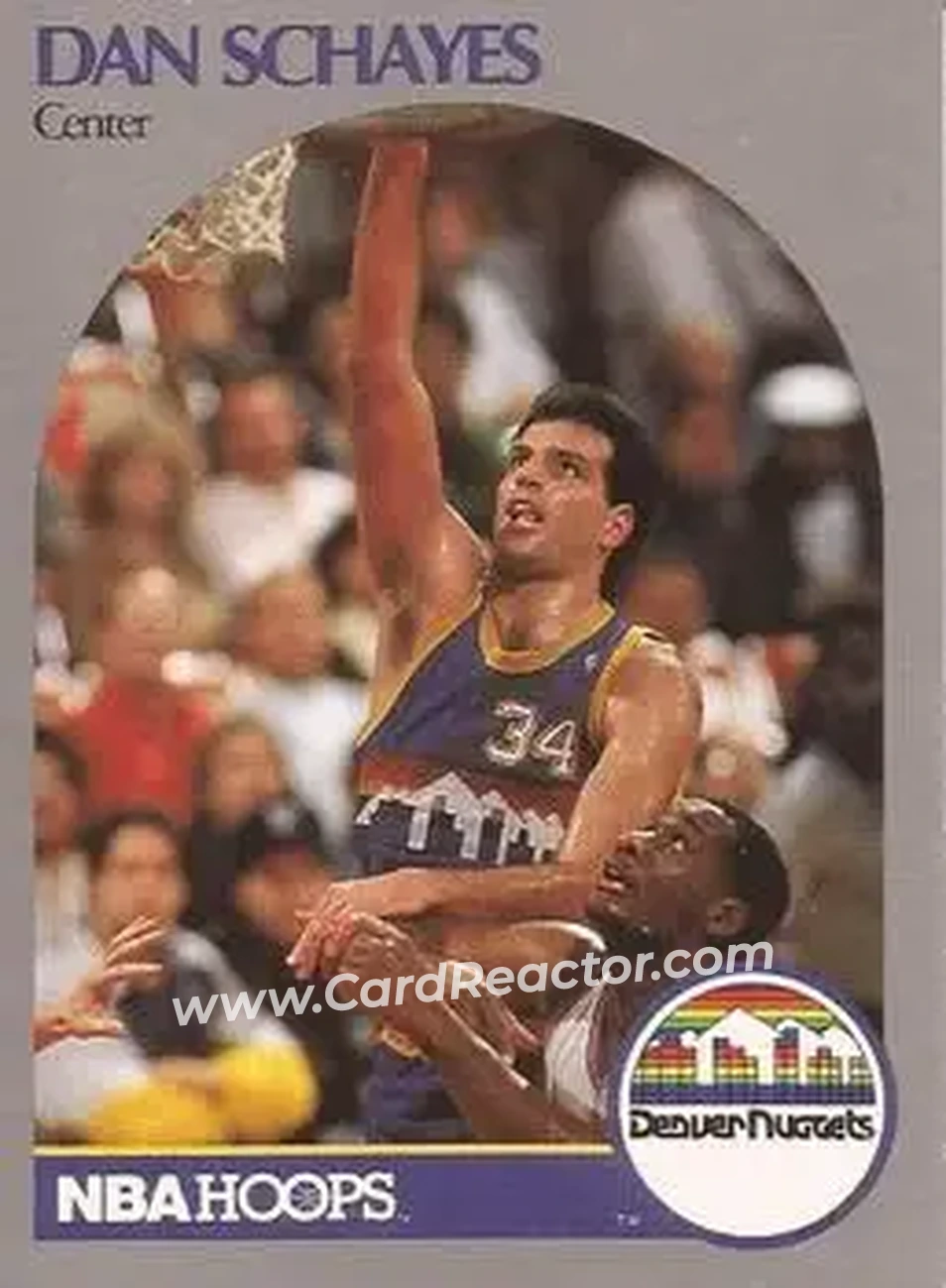 1990-91 Hoops #100 - Danny Schayes - Denver Nuggets - Front