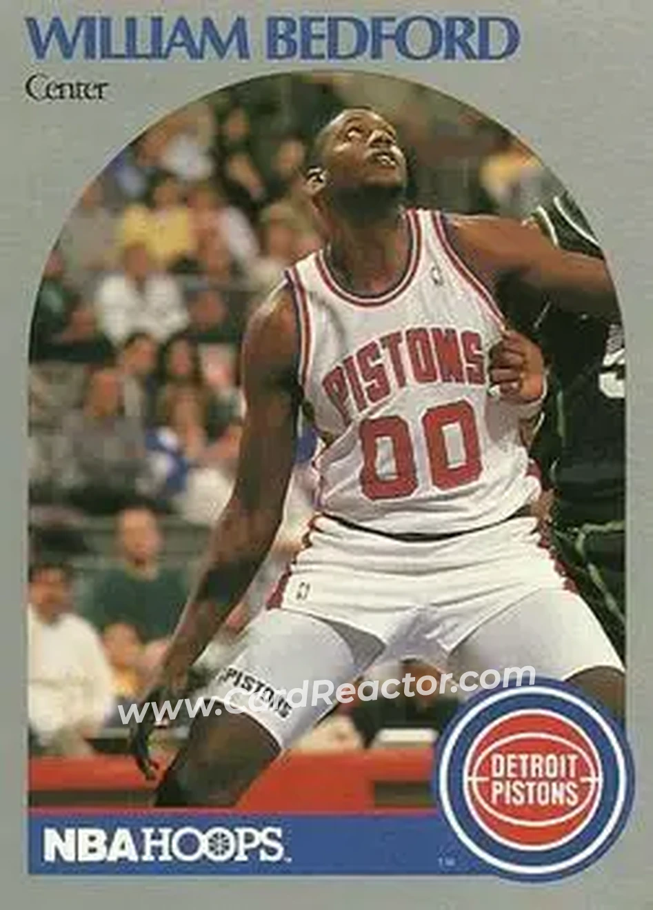 1990-91 Hoops #102 - William Bedford - Detroit Pistons - Front 1990-91 Hoops #102 - William Bedford - Detroit Pistons - Front