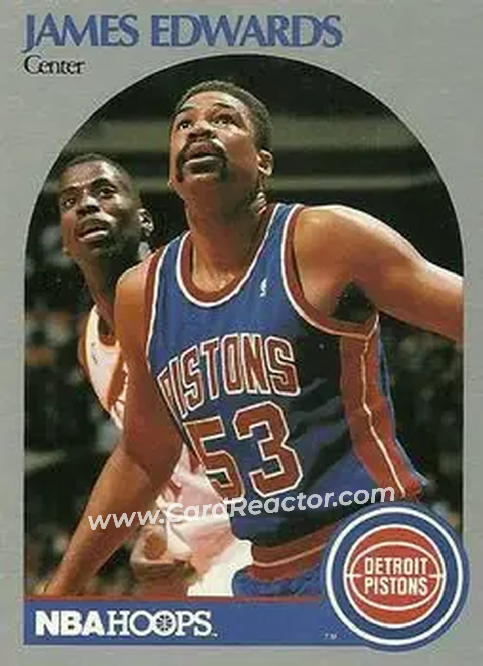 1990-91 Hoops #104 - James Edwards - Detroit Pistons - Front