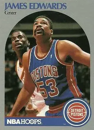 1990-91 Hoops #104 - James Edwards - Detroit Pistons