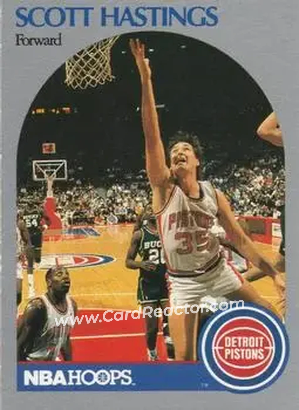 1990-91 Hoops #105 - Scott Hastings - Detroit Pistons - Front