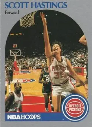 1990-91 Hoops #105 - Scott Hastings - Detroit Pistons